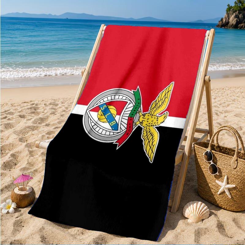 Ben Football Crest Printed Microfiber Beach Towel, Soft And Absorbent, Quick-Dry, Ideal for Summer Travel, Beach Essential, Swimming Pool