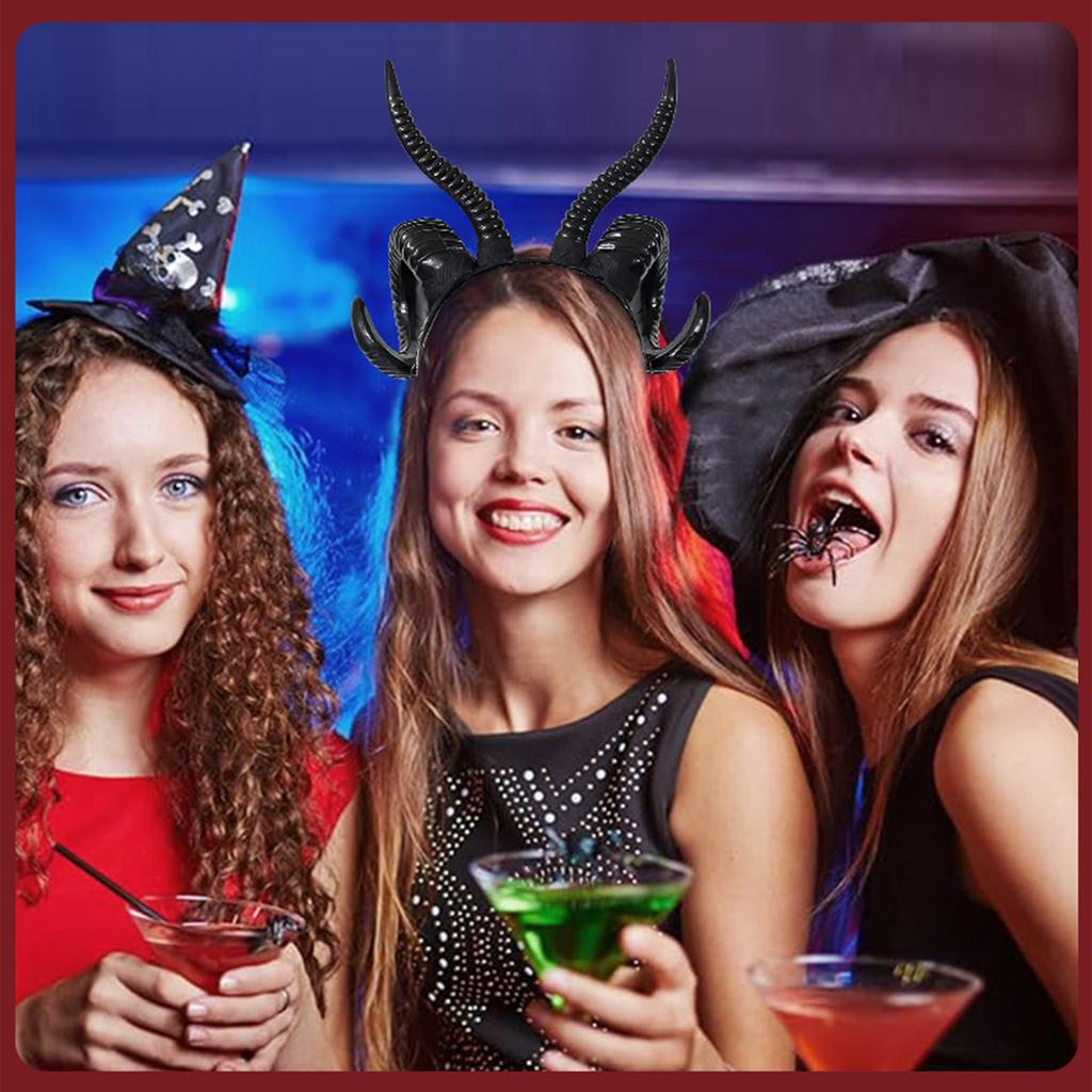 Handmade Sheep Horn Headbands Girl Cosplay Realistic Sheep Horn Fursuit Masquerades Halloween Cosplay Party