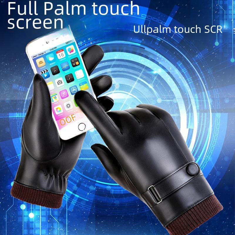 Unisexové nepromokavé cyklistické rukavice s dotykovou obrazovkou podšité sametem – Hřejivé, silné a odolné proti chladu na podzim a zimu.