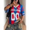 T-shirt V Neck Casual Fashion Y2k Colorful Butterfly T Shirts Women Short Sleeve Tee Shirt