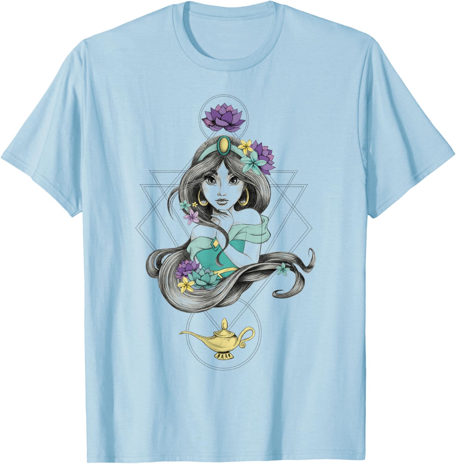 Fashion Casual Disney Aladdin Colorful Boho Jasmine Graphic T-shirt T-Shirt S-4XL Summer S