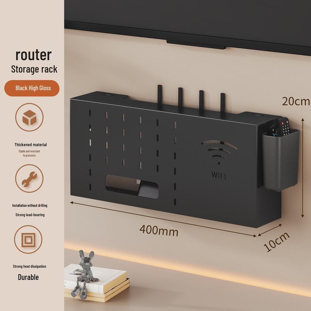 WiFi Wall TV Mount & Router Shelf - No-Punch Bracket Stand