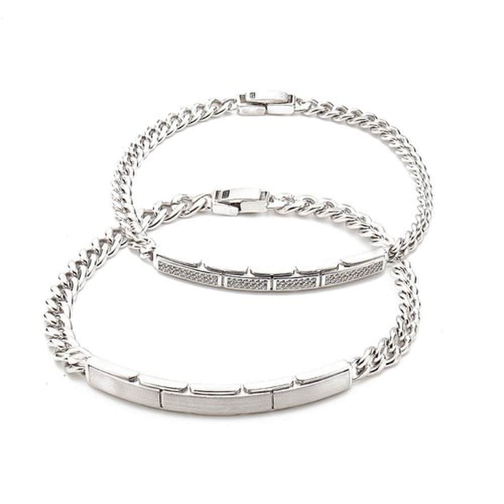 [Dorocy] Silver Sensitive Stick Bracelet (Initial Engraving, Recommended for Couples)_Men's