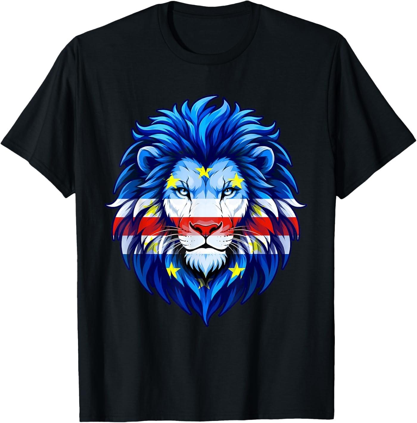 Cape Verde Flag Pride Cape Verdean Lion Roots Men Women T-Shirt XXL
