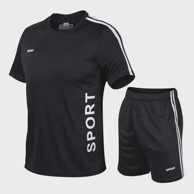 Erkek Yazlık Hızlı Kuruyan Spor Giyim Seti - Bol Kesim, Kısa Kollu Koşu ve Fitness Tişörtü.