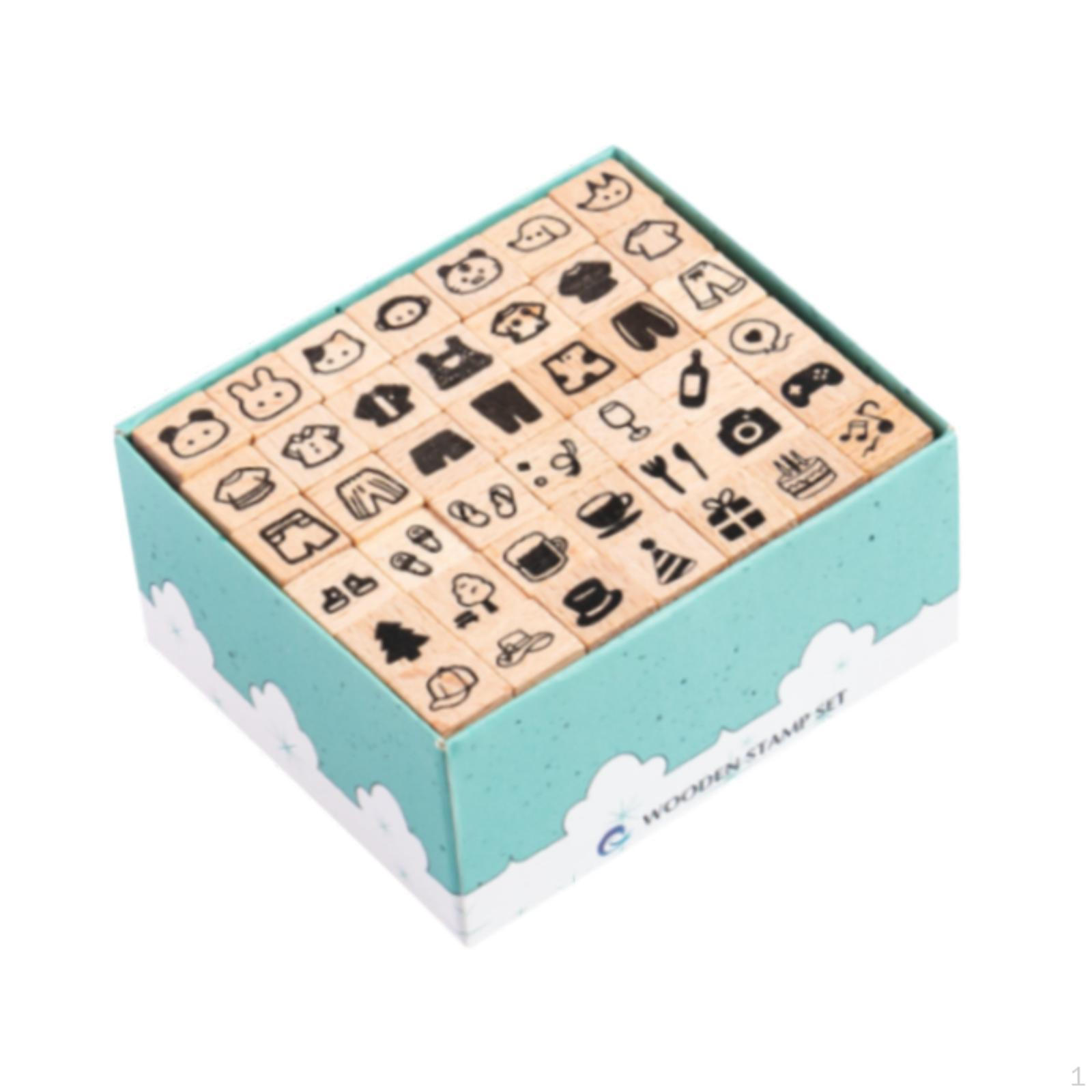 

42 шт. Деревянные штампы Художественные ремесла Ручная работа Легкий ретро-дизайн Креативный резиновый Style G