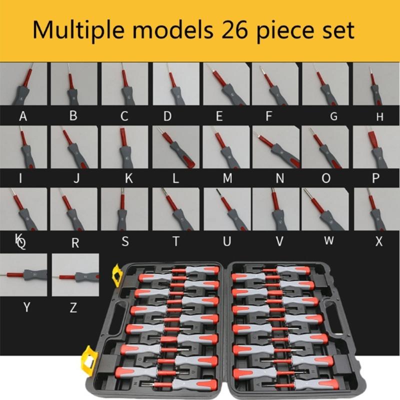 High Accuracy Metal Car Electrical Connector Pin Removal Tool with Not Slip Handle 26 Piece for Electrical System