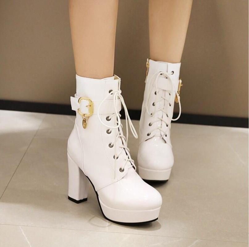 Fashion Sexy Knight Female 10Cm High Heel Platform Ankle Boots For Women Autumn Winter Shoes Black Pole Dancing Boots