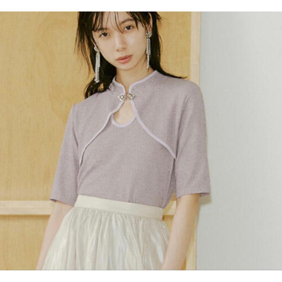 lily brown China detail tops lavender