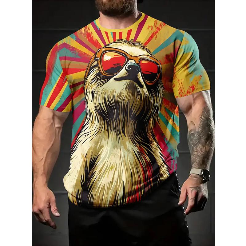 Funny Sloth 3D Print Harajuku Fashion Cool Crew Neck Clothing Apparel Daily Holiday Street Hip Hop Men's T-shirts