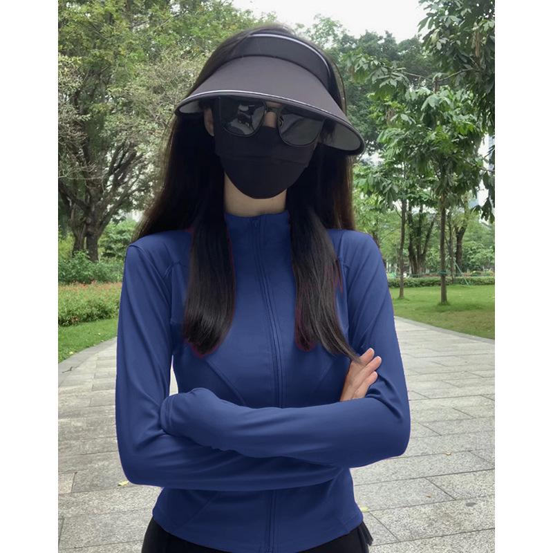 Women's Quick-Dry Long-Sleeve White Outdoor Yoga Jacket – Autumn/Winter, UV Protection