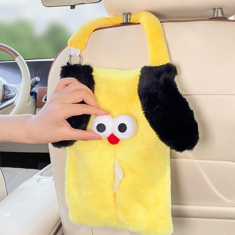 Animal Shape Hanging Armrest Box Creative Seat Back Tissue Hanging Bag Puppy Car Tissue Box Girls