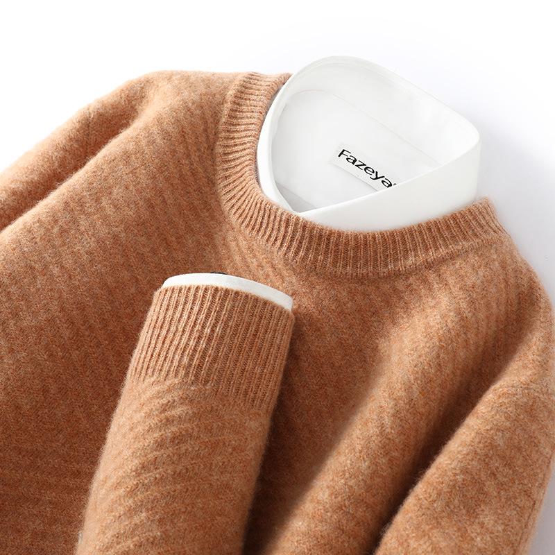 

Men s Thick Wool Sweater: Half-High Collar, Business Casual, Loose Fit, Versatile Base Layer S