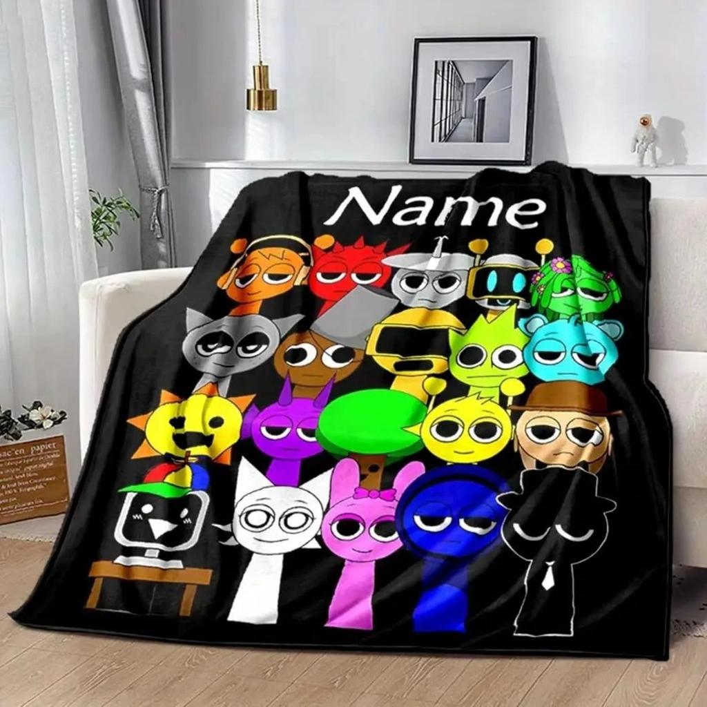 Sprunki deka s jménem na míru flanelová deka pro děti chlapce dívky měkká perfektní na narozeniny cestování nebo domácí postel pohovku dekorace