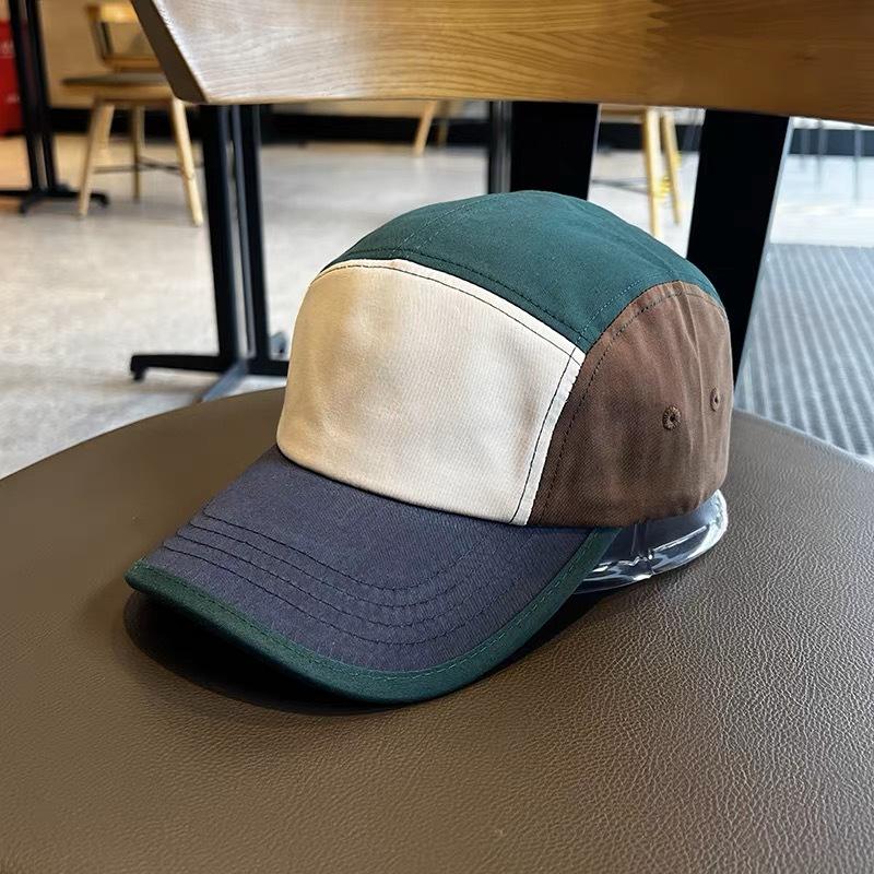 

Кепка Splicing Contrast, мужская бейсболка, модная хип-хоп-пятикомпонентная кепка, кепка для скейтборда, женская солнцезащитная спортивная кепка с загнутыми полями M（56-58cm）