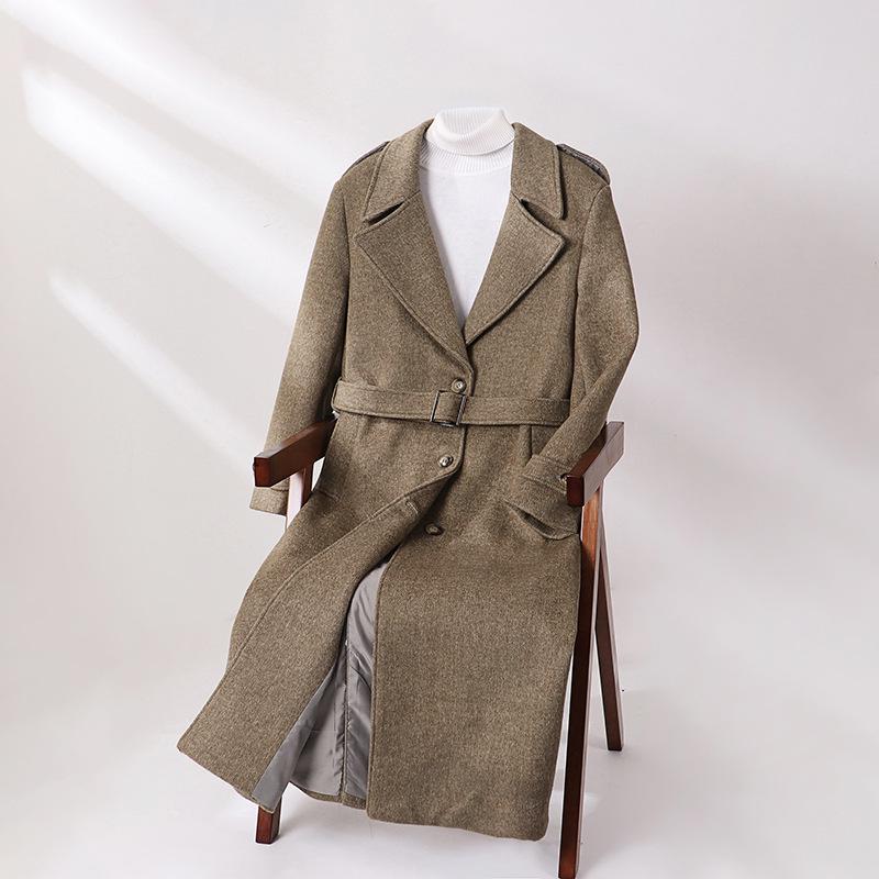 Herrarnas High-End Scoundrel Cool Wool Trenchcoat: Höst/Vinter Superlång Stil