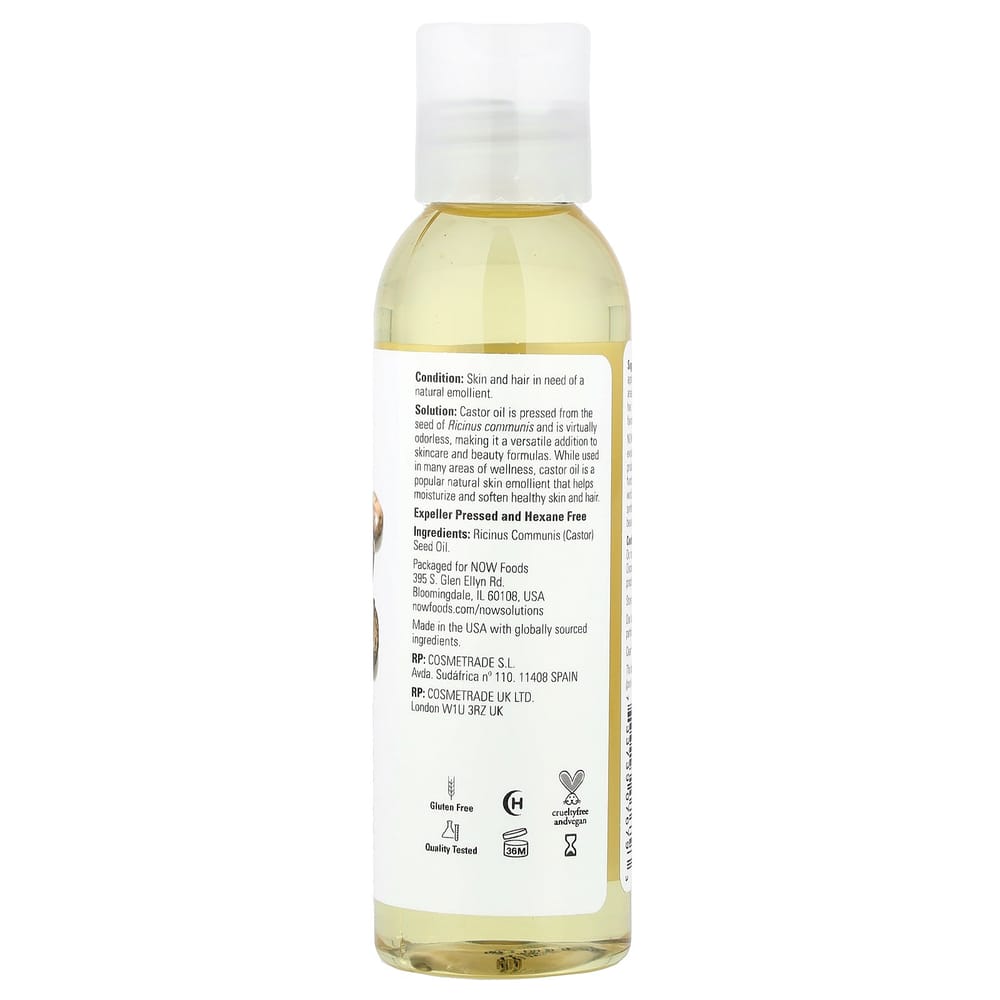 Now Foods Solutions Castor Oil 4 Fl Oz (118 Ml)