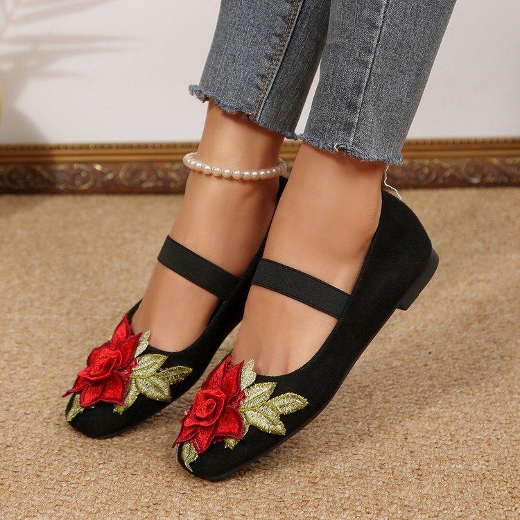 

Женские балетки Дышащие парусиновые туфли Национальный стиль Вышитые Принтованные Балетки Повседневные Уличные Балетки Женские Лоферы 42 чёрный