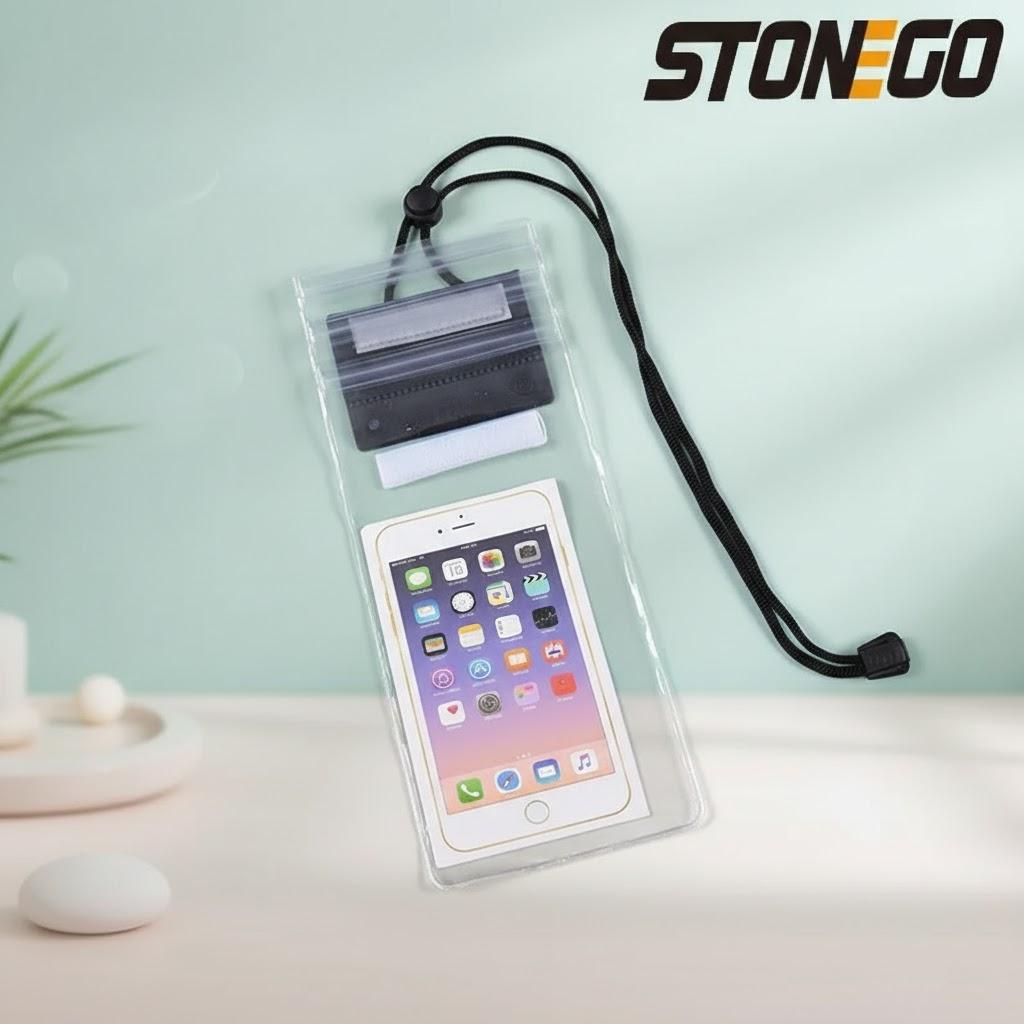 Touch Screen Compatible Waterproof Swimming Mobile Phone Case Transparent Protective Cover for Smartphones чёрный