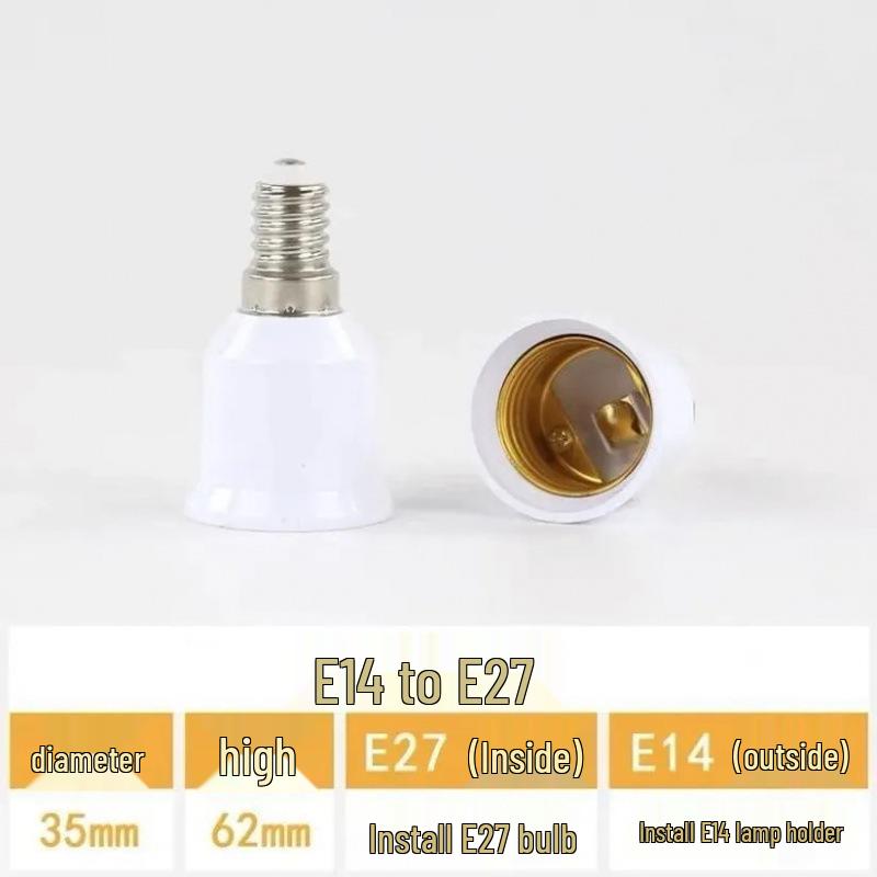 E14 to E27 Bulb Socket Converter, Household Lamp Holder Adapter