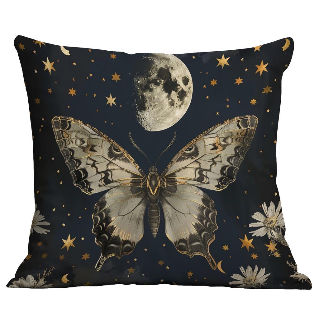 New Imitation 3d Butterfly Printed Pillowcase Retro Home Sofa Cushion Pillowcase Decoration