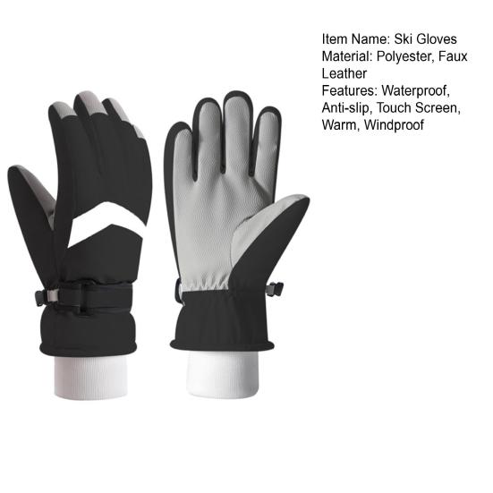 Winter Ski Gloves for Men Women Waterproof Windproof Touch Screen Snow Gloves Outdoor Thermal Gloves for Snowboard