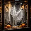 Gruseliges Gaze-Gewebe Halloween Grobmaschiges Gewebe, Polyester Baumwolle Dekoration für Spukhaus Unheimliche Atmosphäre, Gruselige DIY-Szenendekoration, Gruselige Party