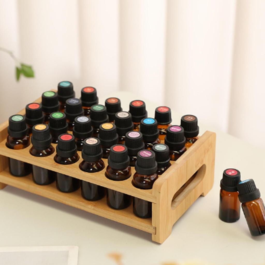 Bamboo and Wood Desktop Organizer Easy to Clean Cosmetics Storage Shelf