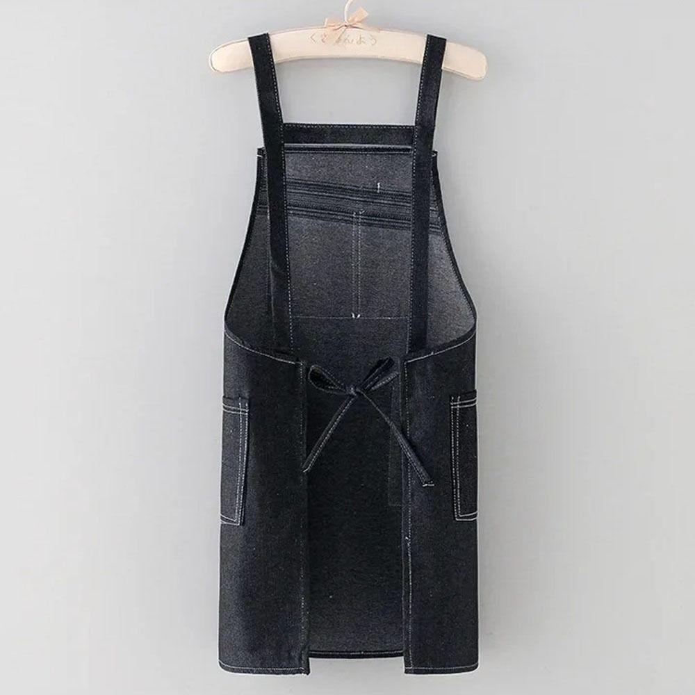 New Thicken Kitchen Aprons Multi-pocket Antifouling Chef Work Apron Canvas Breathable Barista Apron Kitchen