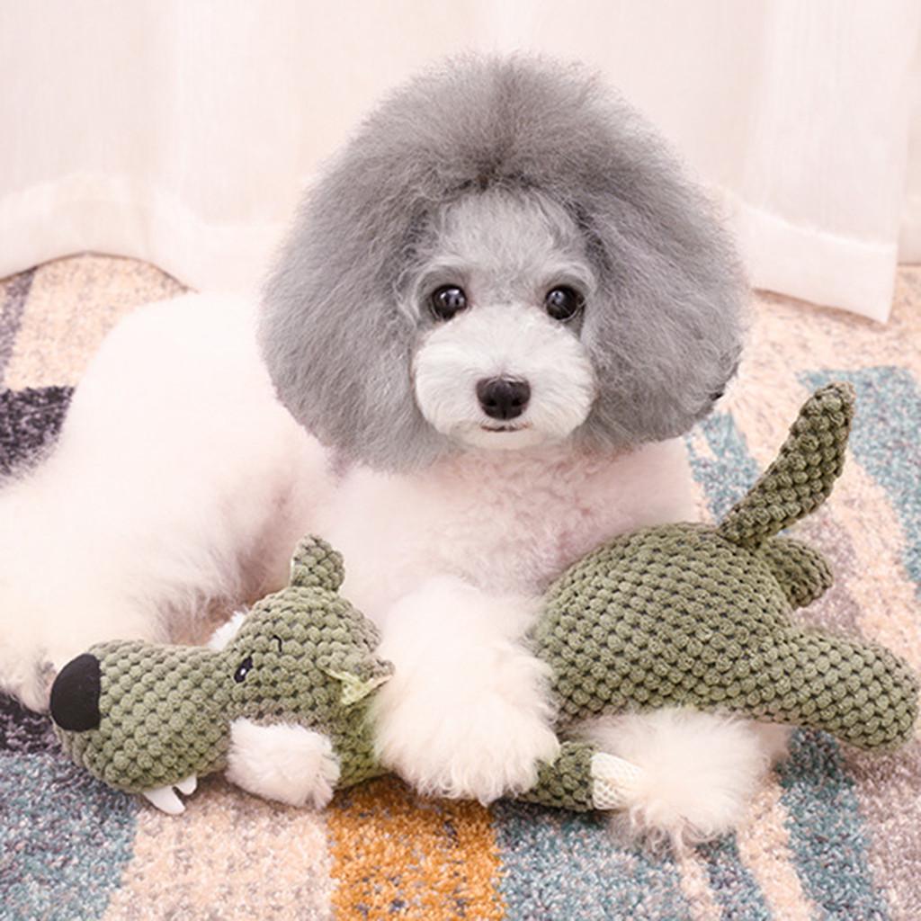 

Pet Cat Dog Squeaky Toy Squeaker Sound Chew Interactive Plush Toy Free зелёный