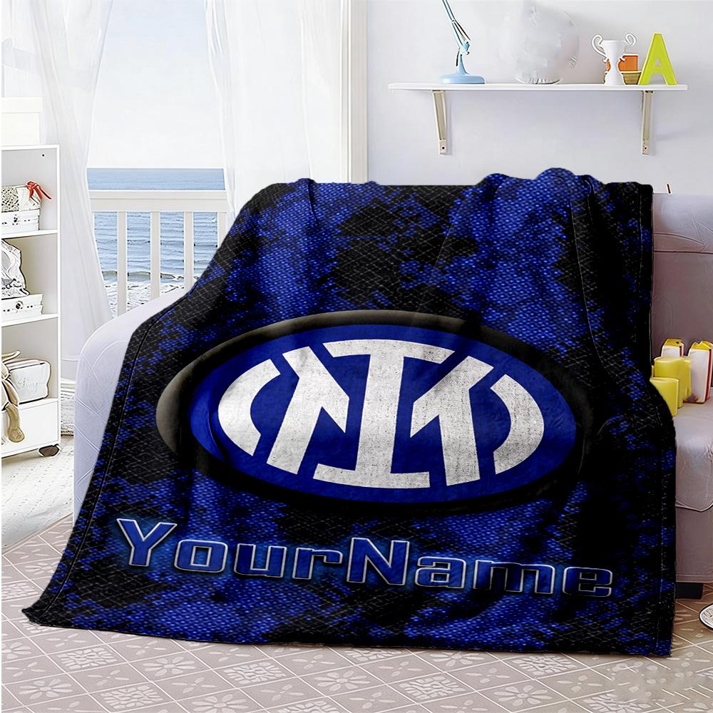 Inter Milan Personalized Name Blanket Throw Personalized Blanket Comfortable Suitable for Bedding Office Chair Couch Living Room