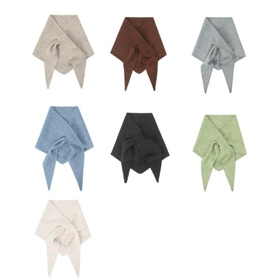 Women Knitting Shawl Wrap Solid Color Triangle Striped Knotted Poncho Blanket Autumn Winter Universal Size Scarf Cardigan