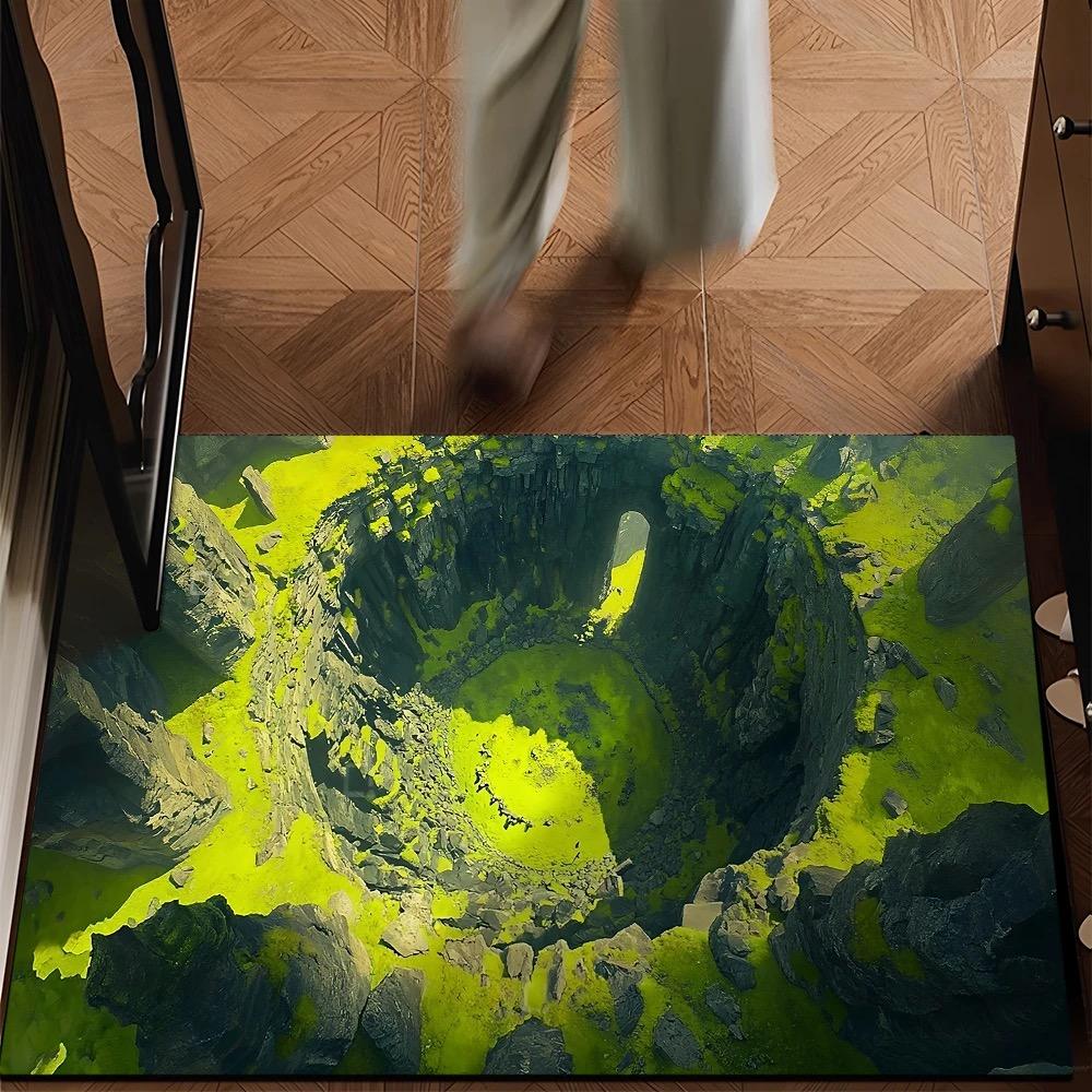 

Коврик для пола из полиэстера с 3D-визуализацией 70x100 см – Прочный бархатный Нескользящий коврик для ванной/двери 28
