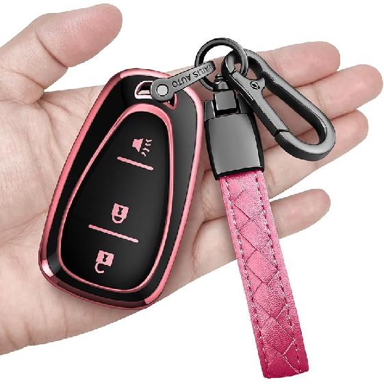 Sindeda For Chevrolet Key Fob Cover With Keychain Soft Full Protection Key Shell Key Case Compatible With 2016-2025 Chevy Equinox Malibu Spark Cruze