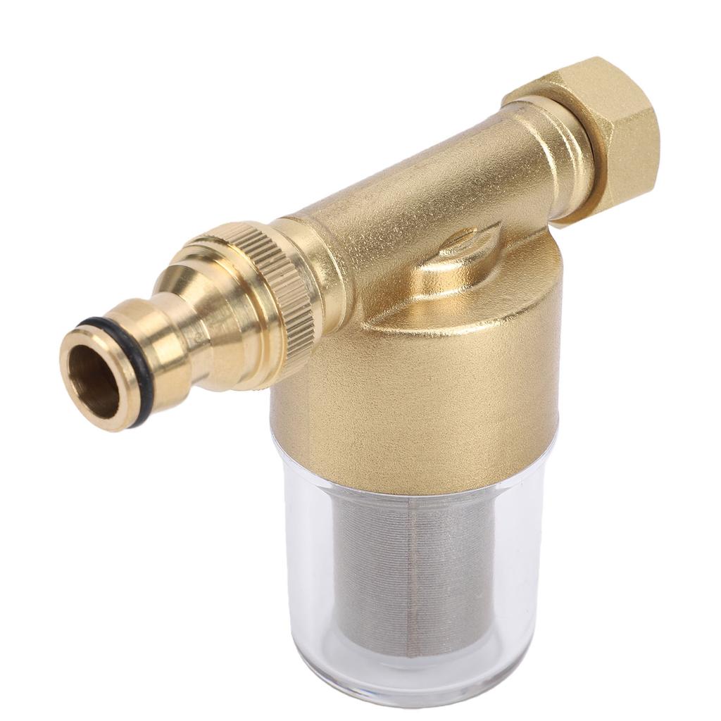 40 Micron Reusable Sediment Filter PP Brass Inline Water Filter for Washing Machine Shower Garden Hoses
