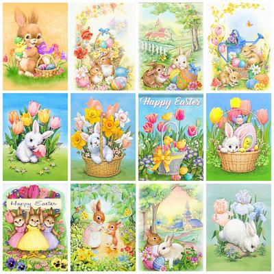Diamond Painting Mosaic Rabbit Animal Home Decor Embroidery Cross Stitch Easter Egg Cartoon Crystal DIY Wall Posters