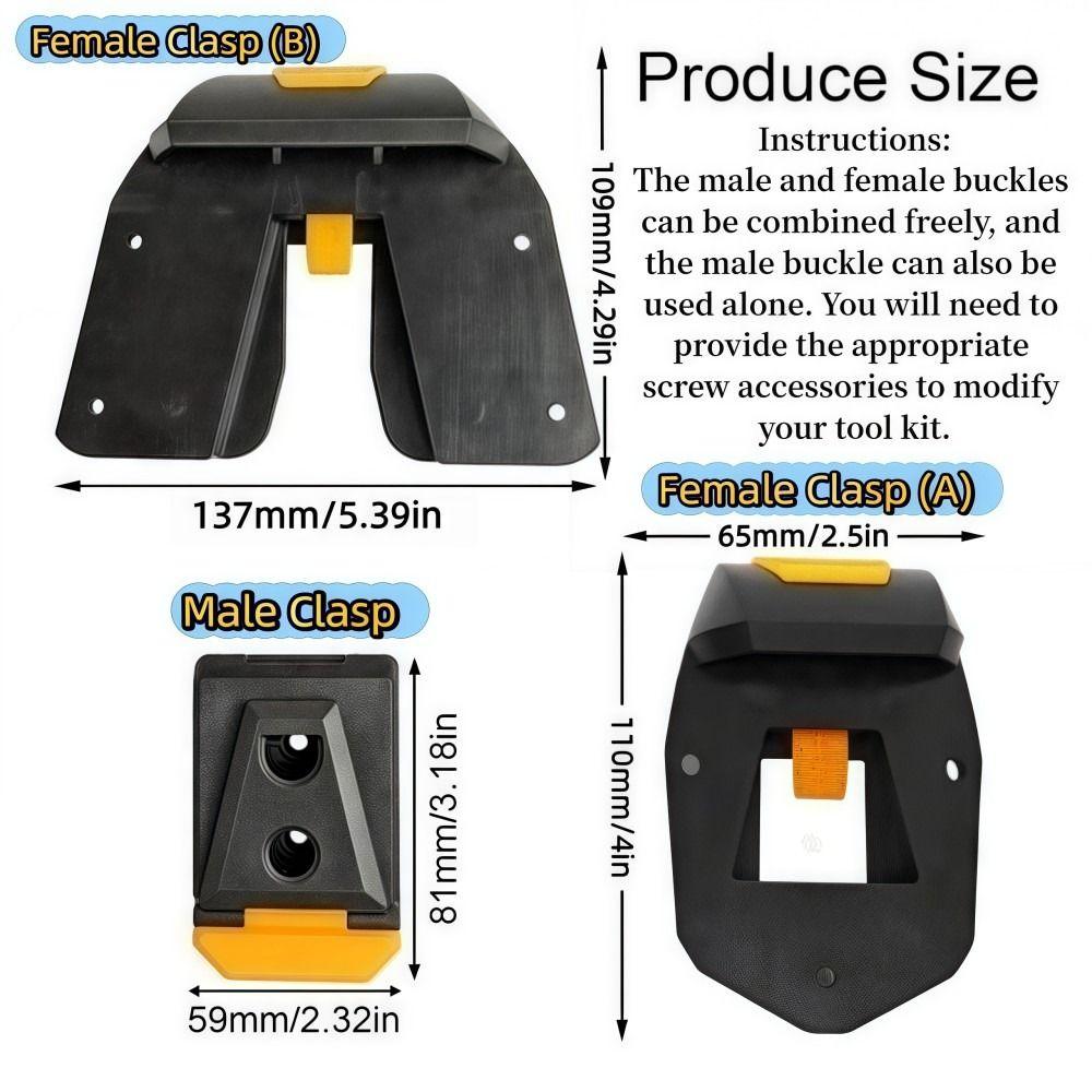 High Quality Sturdy ABS Waist Buckle Durable Quick Attach Waist Bag Clip Replacement Compatible Tool Belt Professional Use