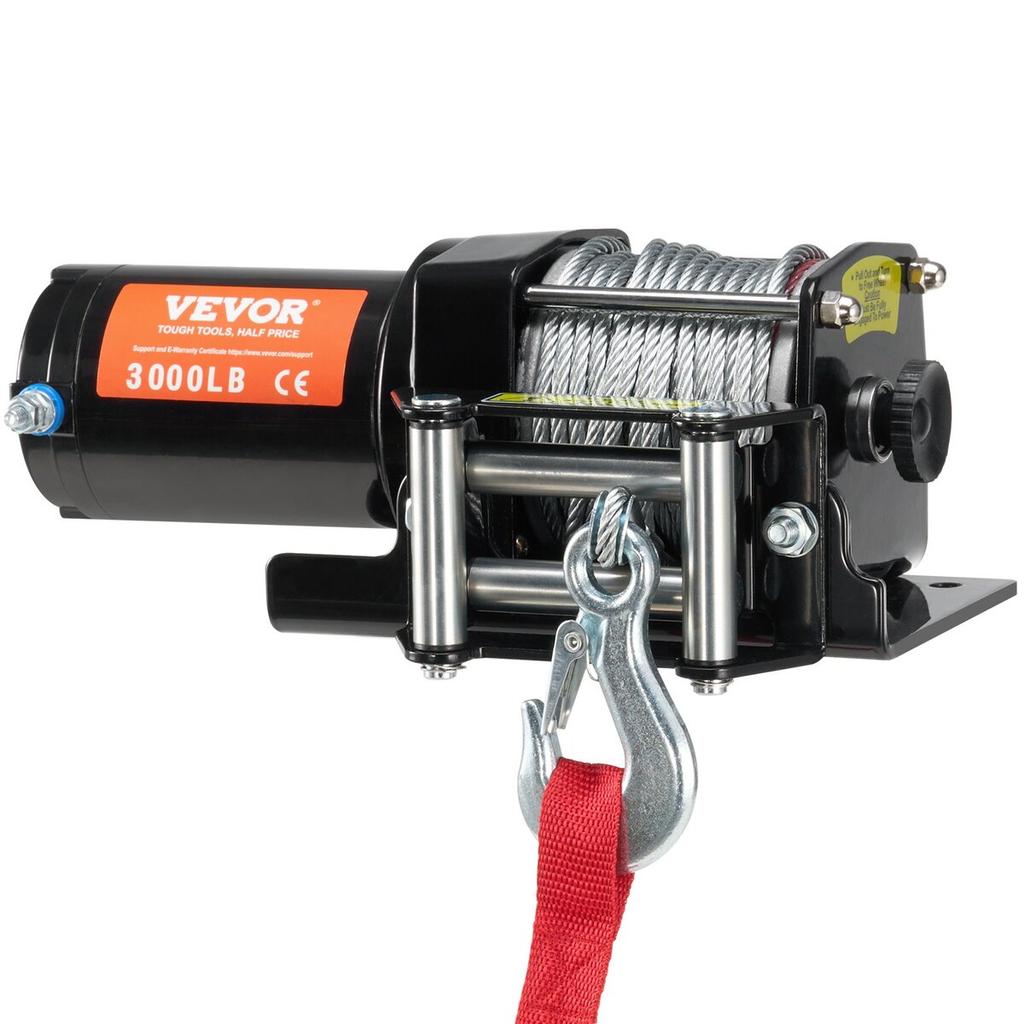 Elektrische Winde ATV UTV 3000 lbs Stahlseil IP55 Wasserdicht Kabelgebundene Steuerung
