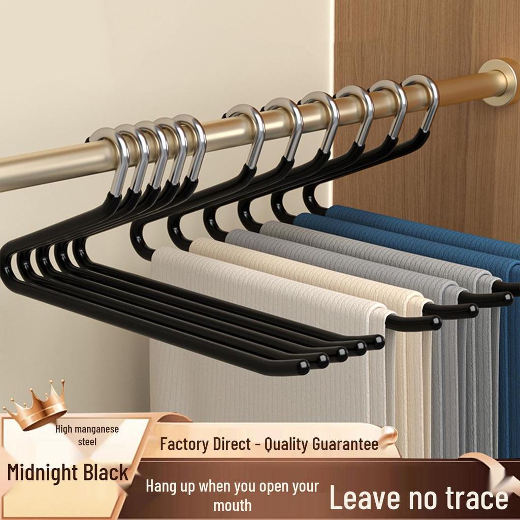 Goose-shaped Non-slip Pants Hanger with Traceless Z-design for Wardrobe Storage.