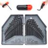 30PC Metric & Imperial Extra Long Blackened Hex Key Wrench Set with Extension Bar