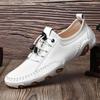 2025 Plus Size Men's White Breathable Driving Loafers - British Style Casual Soft Sole Shoes