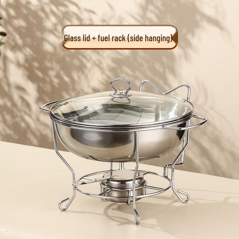 Stainless Steel Round Buffet Stove - Commercial Heated Food Warmer