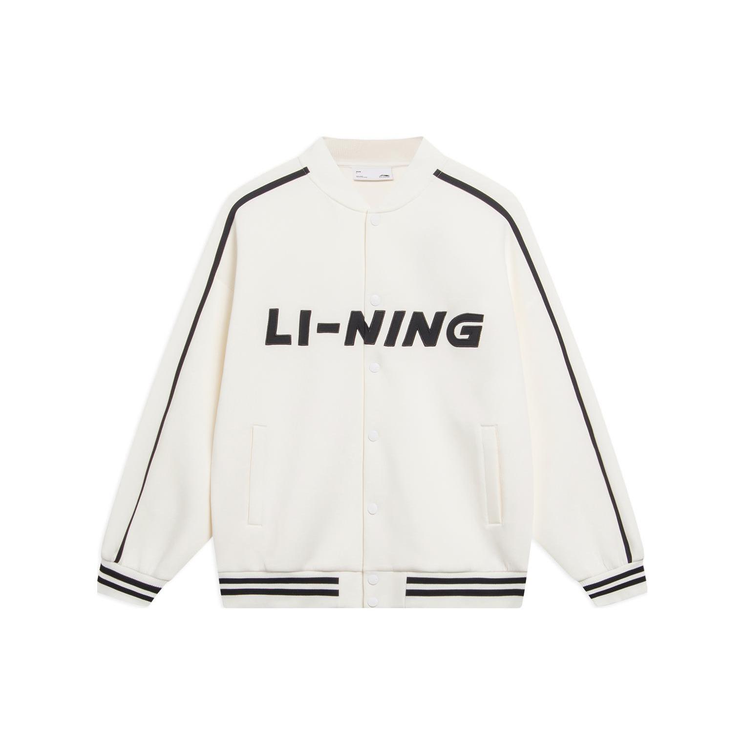Li Ning Sports Life Collection Baseball Jacket Unisex Ivory AWDU913-1 L