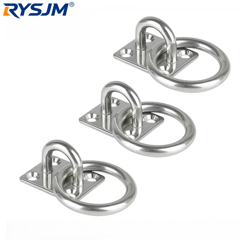 6mm Stainless Steel Pad Eye Plate U-Shaped Hook Marine Hardware For Ship Yacht Sun Shade Sail Hammock Wall Ceiling Mount Hanger
