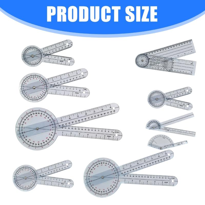Lightweight And ABS Transparent Ruler Protractor With Easy Read Scale For Medicinal Professional In Rehabilitation Centers
