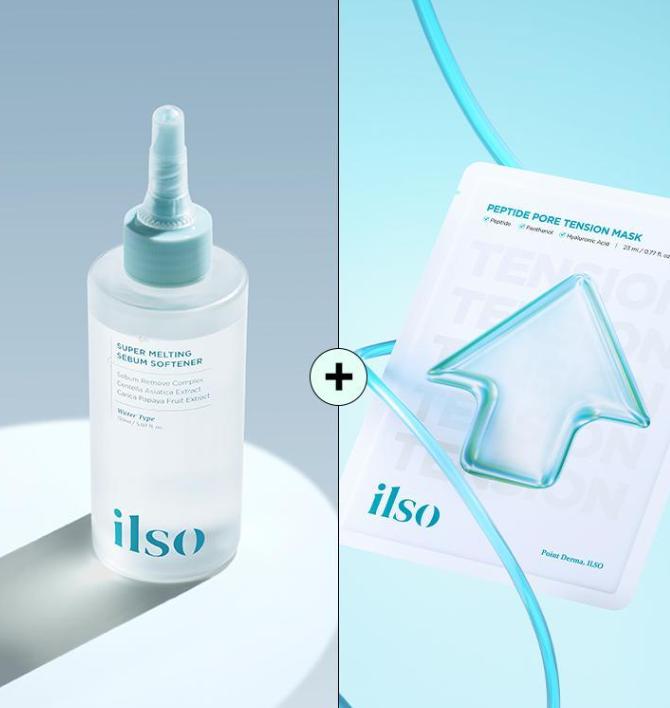 ILSO Sebum Softener Set – 150ml Toner + Cotton Pads + Pore Mask | Korean Blackhead Remover