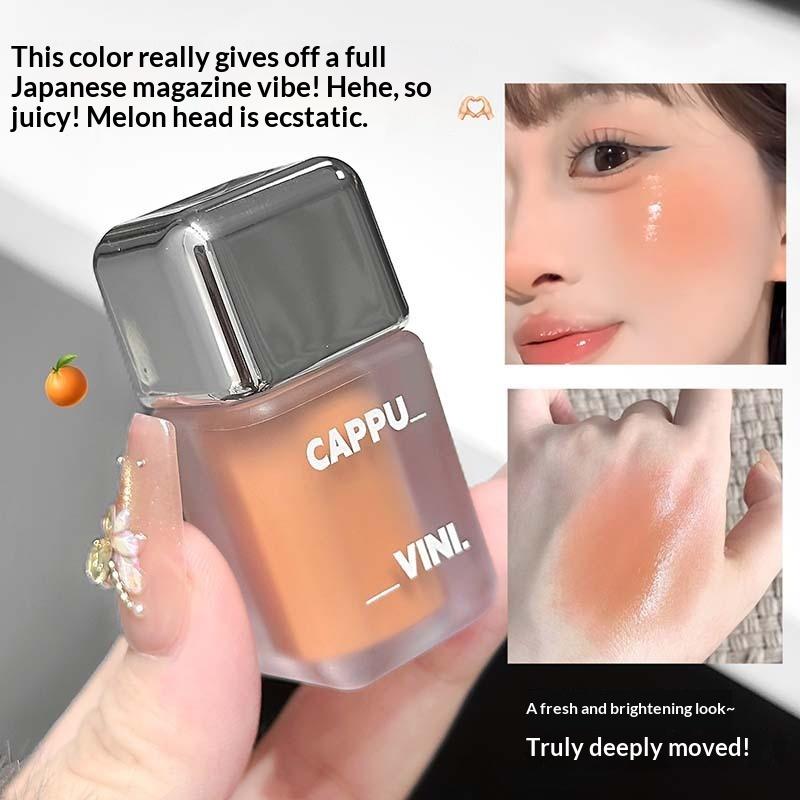 Cappuvini Matte Liquid Blush Velvet Blusher Orange Peach Face Pigment Lasting Beauty Natural Cheek Tint Cream Blush Makeup
