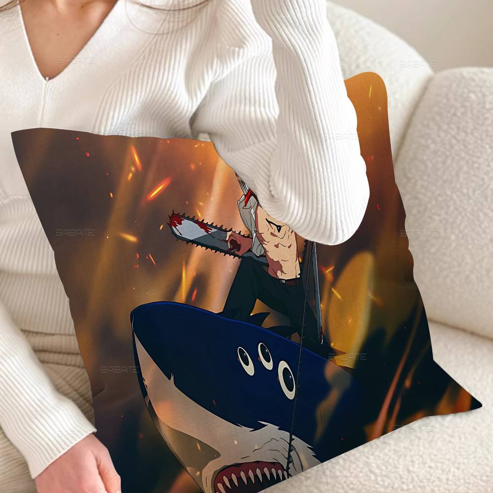 Hot Reze C-Chainsaw M-Man Decorative Room Aesthetics Pillow Case Home Decor Bedroom Sofa Bed Couch Pillow Cover 45x45