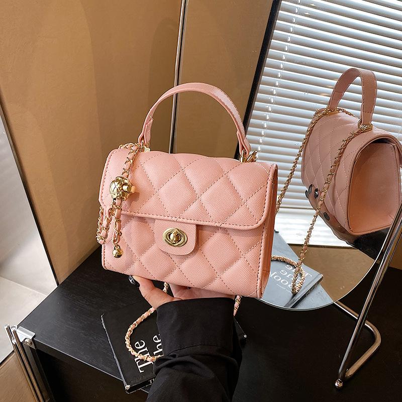 Rhombus chain bag women's spring and summer new high-end niche portable small square bag fashion messenger bag