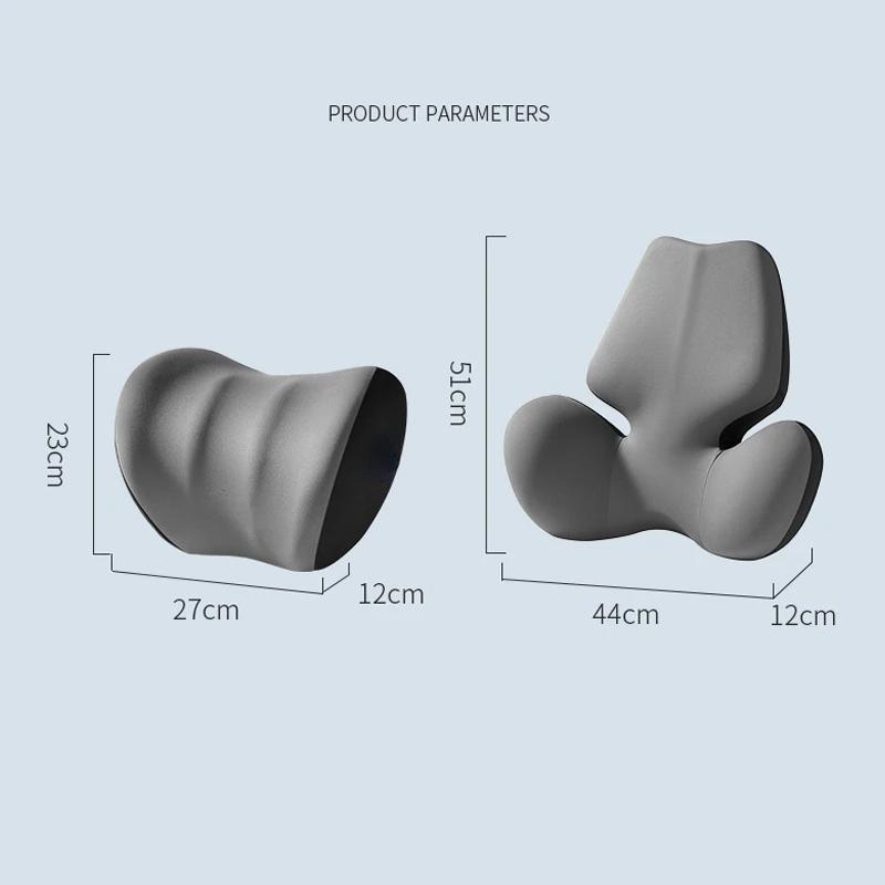 Memory Foam Car Lumbar Support Pillow Auto Neck Pillow Waist Support Removable Washable Universal Car Seat Pillow Headrest